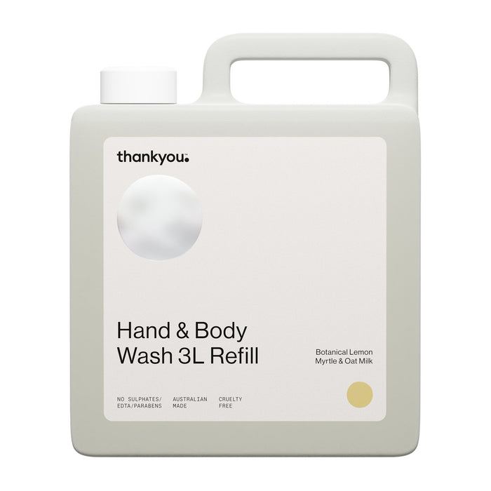 Thankyou™ Hand & Body Wash Botanical Lemon Myrtle & Oat Milk Refill 3L