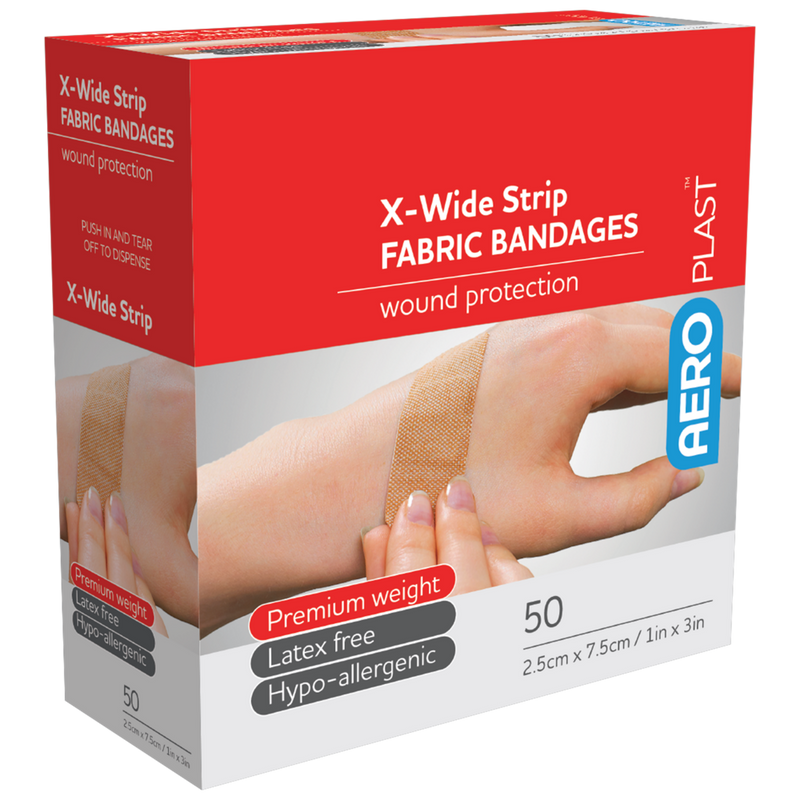 Aero Healthcare AeroPlast Premium Fabric X-Wide Strip (Box of 50)