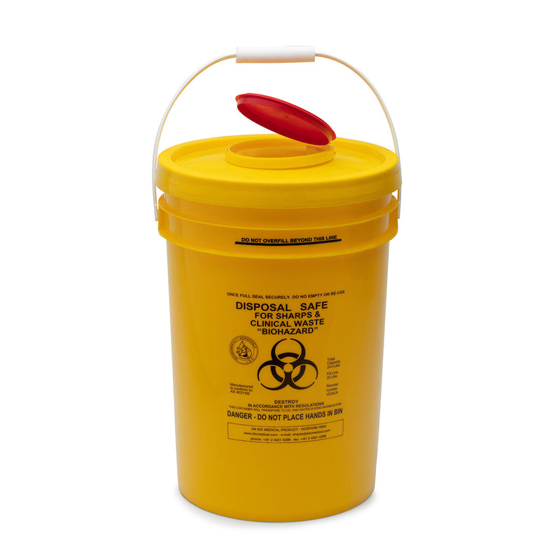 Yellow Sharps Safe – 24L Round 125mm