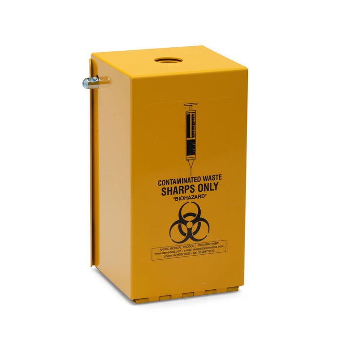 Yellow Armour Steel Security Safe, with biohazard symbol. Steel Rod & Padlock (YA2L-H2mm)