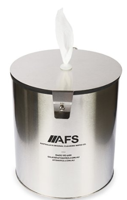 AFS SILVER STAINLESS STEEL WALL MOUNTED METAL WIPES DISPENSER