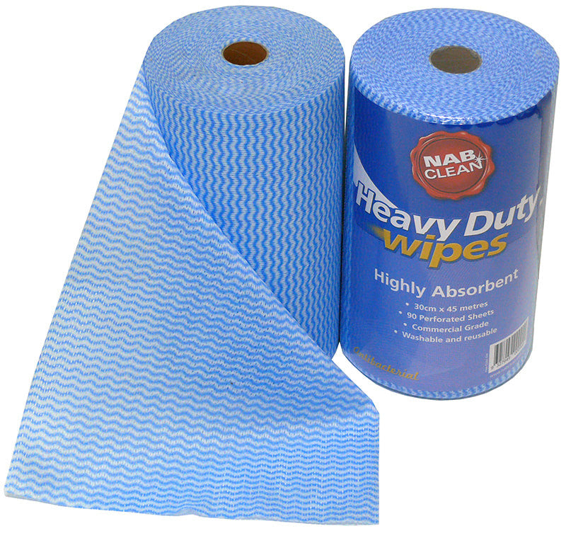 Extra Heavy Duty Wipes - 30cm x 45m. 90 sheets per roll