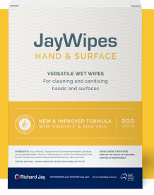 JayWipes Hand & Surface Sanitising Wipes (200 Wipes Per Pack) CTN OF 6
