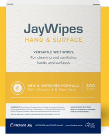 JayWipes Hand & Surface Sanitising Wipes (200 Wipes Per Pack)
