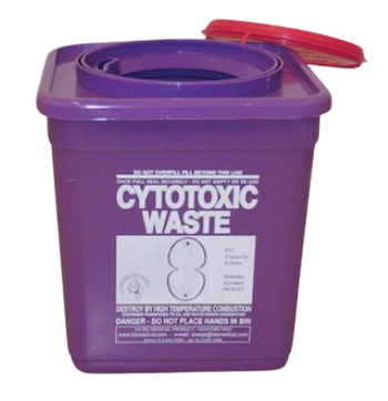 Purple Cytotoxic Container – 4.75L Square 90mm