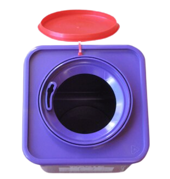 Purple Cytotoxic Container – 4.75L Square 90mm