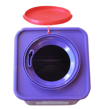 PURPLE CYTOTOXIC CONTAINER: 4.75lt. purple square 90mm
