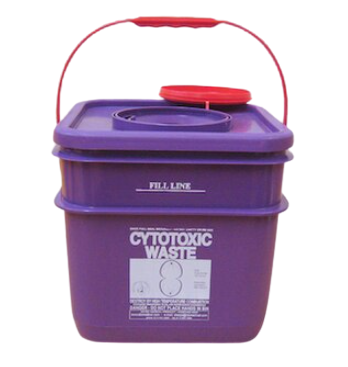 PURPLE CYTOTOXIC CONTAINER: 12.5lt. purple square 125mm