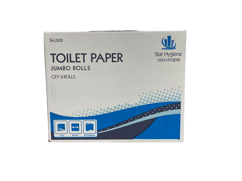 Jumbo Toilet Paper 2 Ply 300m (CTN 8) | Star Hygiene – Made in Australia