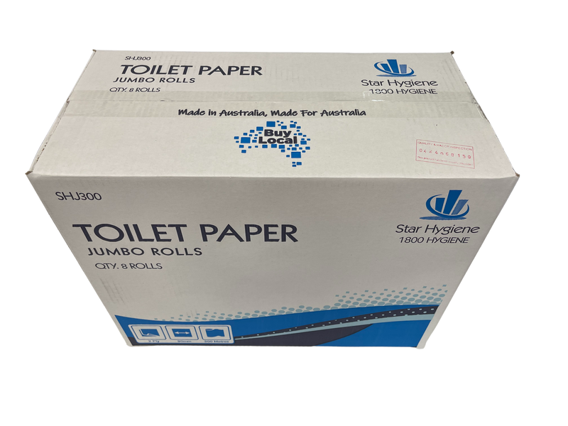 Jumbo Toilet Paper 2 Ply 300m (CTN 8) | Star Hygiene – Made in Australia